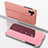 Custodia Portafoglio In Pelle Cover con Supporto Laterale Specchio Cover per Nothing Phone 1 Oro Rosa