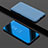Custodia Portafoglio In Pelle Cover con Supporto Laterale Specchio Cover per Oppo Find X Cielo Blu