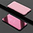 Custodia Portafoglio In Pelle Cover con Supporto Laterale Specchio Cover per Oppo Find X Oro Rosa