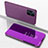 Custodia Portafoglio In Pelle Cover con Supporto Laterale Specchio Cover per Oppo Find X3 5G Viola