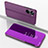 Custodia Portafoglio In Pelle Cover con Supporto Laterale Specchio Cover per Realme 10 4G Viola