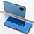 Custodia Portafoglio In Pelle Cover con Supporto Laterale Specchio Cover per Samsung Galaxy A02s Blu