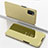 Custodia Portafoglio In Pelle Cover con Supporto Laterale Specchio Cover per Samsung Galaxy A02s Oro