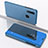 Custodia Portafoglio In Pelle Cover con Supporto Laterale Specchio Cover per Samsung Galaxy A40 Blu