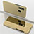 Custodia Portafoglio In Pelle Cover con Supporto Laterale Specchio Cover per Samsung Galaxy A60 Oro