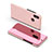 Custodia Portafoglio In Pelle Cover con Supporto Laterale Specchio Cover per Samsung Galaxy A8s SM-G8870 Oro Rosa