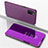 Custodia Portafoglio In Pelle Cover con Supporto Laterale Specchio Cover per Samsung Galaxy F02S SM-E025F Lavanda