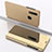 Custodia Portafoglio In Pelle Cover con Supporto Laterale Specchio Cover per Samsung Galaxy M20 Oro
