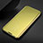 Custodia Portafoglio In Pelle Cover con Supporto Laterale Specchio Cover per Samsung Galaxy M21 Oro