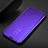 Custodia Portafoglio In Pelle Cover con Supporto Laterale Specchio Cover per Samsung Galaxy M21 Viola