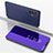 Custodia Portafoglio In Pelle Cover con Supporto Laterale Specchio Cover per Samsung Galaxy M32 5G Viola