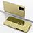 Custodia Portafoglio In Pelle Cover con Supporto Laterale Specchio Cover per Samsung Galaxy M51 Oro