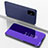 Custodia Portafoglio In Pelle Cover con Supporto Laterale Specchio Cover per Samsung Galaxy M51 Viola