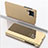 Custodia Portafoglio In Pelle Cover con Supporto Laterale Specchio Cover per Samsung Galaxy M53 5G Oro