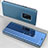 Custodia Portafoglio In Pelle Cover con Supporto Laterale Specchio Cover per Samsung Galaxy S9 Plus Blu
