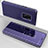 Custodia Portafoglio In Pelle Cover con Supporto Laterale Specchio Cover per Samsung Galaxy S9 Plus Viola