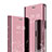 Custodia Portafoglio In Pelle Cover con Supporto Laterale Specchio Cover per Xiaomi Mi 9 Lite Oro Rosa