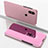 Custodia Portafoglio In Pelle Cover con Supporto Laterale Specchio Cover per Xiaomi Mi Mix 3 Oro Rosa