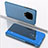 Custodia Portafoglio In Pelle Cover con Supporto Laterale Specchio Cover QH1 per Xiaomi Poco M2 Pro Blu