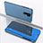 Custodia Portafoglio In Pelle Cover con Supporto Laterale Specchio Cover QH1 per Xiaomi Redmi 9 Blu