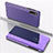 Custodia Portafoglio In Pelle Cover con Supporto Laterale Specchio Cover QH1 per Xiaomi Redmi 9A Viola