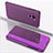 Custodia Portafoglio In Pelle Cover con Supporto Laterale Specchio Cover QH1 per Xiaomi Redmi Note 9 Viola