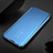 Custodia Portafoglio In Pelle Cover con Supporto Laterale Specchio Cover S01 per Xiaomi Mi Note 10 Blu