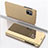 Custodia Portafoglio In Pelle Cover con Supporto Laterale Specchio Cover ZL1 per Samsung Galaxy A51 4G Oro