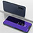 Custodia Portafoglio In Pelle Cover con Supporto Laterale Specchio Cover ZL1 per Samsung Galaxy A70 Viola