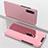 Custodia Portafoglio In Pelle Cover con Supporto Laterale Specchio Cover ZL1 per Samsung Galaxy A70S Oro Rosa