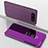 Custodia Portafoglio In Pelle Cover con Supporto Laterale Specchio Cover ZL1 per Samsung Galaxy A80 Lavanda