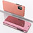 Custodia Portafoglio In Pelle Cover con Supporto Laterale Specchio Cover ZL1 per Samsung Galaxy M40S Oro Rosa