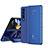 Custodia Portafoglio In Pelle Cover con Supporto Laterale Specchio Cover ZL1 per Samsung Galaxy Z Fold3 5G Blu