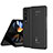 Custodia Portafoglio In Pelle Cover con Supporto Laterale Specchio Cover ZL1 per Samsung Galaxy Z Fold3 5G Nero
