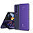 Custodia Portafoglio In Pelle Cover con Supporto Laterale Specchio Cover ZL1 per Samsung Galaxy Z Fold3 5G Viola