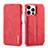 Custodia Portafoglio In Pelle Cover con Supporto LC1 per Apple iPhone 13 Pro Rosso