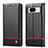 Nero Custodia Portafoglio In Pelle Cover con Supporto LC1 per Google Pixel 8a 5G Nero