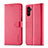 Custodia Portafoglio In Pelle Cover con Supporto LC1 per Samsung Galaxy A13 5G Rosa Caldo