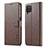Custodia Portafoglio In Pelle Cover con Supporto LC1 per Samsung Galaxy M33 5G Marrone