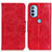 Custodia Portafoglio In Pelle Cover con Supporto M02L per Motorola Moto G31 Rosso