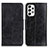 Custodia Portafoglio In Pelle Cover con Supporto M02L per Samsung Galaxy A23 5G Nero