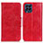 Custodia Portafoglio In Pelle Cover con Supporto M02L per Samsung Galaxy M53 5G Rosso