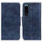 Custodia Portafoglio In Pelle Cover con Supporto M02L per Sony Xperia 5 III Blu