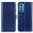 Custodia Portafoglio In Pelle Cover con Supporto M05L per Motorola Moto Edge 30 5G Blu