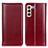 Custodia Portafoglio In Pelle Cover con Supporto M05L per Samsung Galaxy S22 5G Rosso