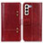 Custodia Portafoglio In Pelle Cover con Supporto M06L per Samsung Galaxy S21 FE 5G Rosso