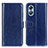 Custodia Portafoglio In Pelle Cover con Supporto M07L per Oppo A17 Blu