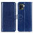 Custodia Portafoglio In Pelle Cover con Supporto M07L per Oppo A94 4G Blu