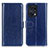 Custodia Portafoglio In Pelle Cover con Supporto M07L per Oppo Find X5 Pro 5G Blu