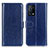 Custodia Portafoglio In Pelle Cover con Supporto M07L per Oppo K9 5G Blu